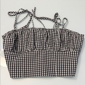 Forever 21 Open Back Gingham Top
